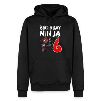 Geburtstagsparty 6 Jahre alter japanischer Ninja Geburtstag - Männer Premium Bio Hoodie - Schwarz - Vorne - Nico (187cm)