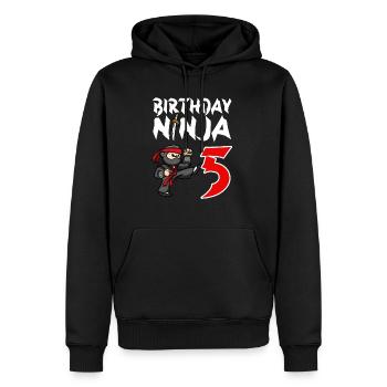Geburtstagsparty 5 Jahre alter japanischer Ninja Geburtstag - Männer Premium Bio Hoodie - Schwarz - Vorne - Nico (187cm)