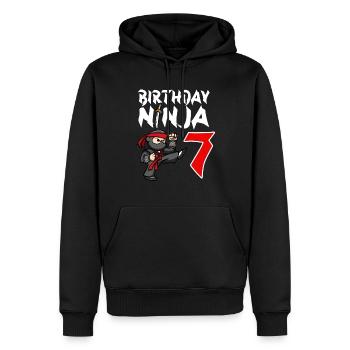 Geburtstagsparty 7 Jahre alter japanischer Ninja Geburtstag - Männer Premium Bio Hoodie - Schwarz - Vorne - Nico (187cm)
