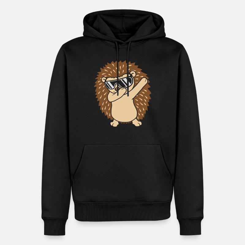 Cooler lustiger dabbing Igel - Männer Premium Bio Hoodie - Schwarz