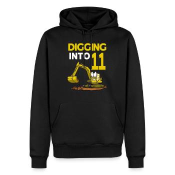 Baggerfahrer gräbt sich in 11 Geburtstag - Männer Premium Bio Hoodie - Schwarz - Vorne - Nico (187cm)