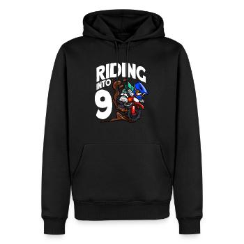 Riding Into 9 Birthday Rider Motocross Birthday - Männer Premium Bio Hoodie - Schwarz - Vorne - Nico (187cm)