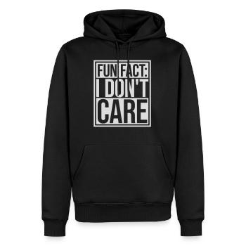 I don't care fact - Men’s Premium Organic Hoodie - black - Front - Nico (187cm)