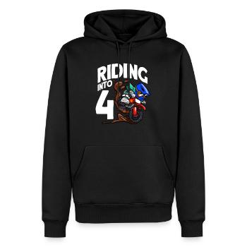 Fahren in 4 Geburtstag Fahrer Motocross Geburtstag - Männer Premium Bio Hoodie - Schwarz - Vorne - Nico (187cm)