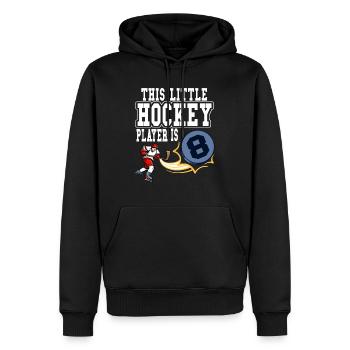 Ice Hockey Little Hockey Player Is 8 Birthday - Men’s Premium Organic Hoodie - black - Front - Nico (187cm)