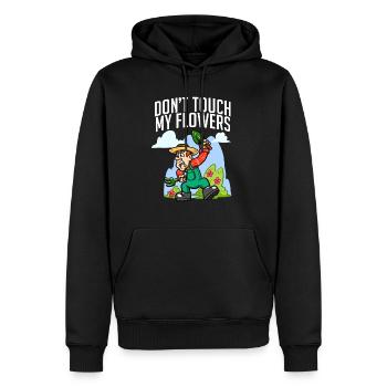 Garden Don't Touch My Flowers Gardening Gardener - Men’s Premium Organic Hoodie - black - Front - Nico (187cm)