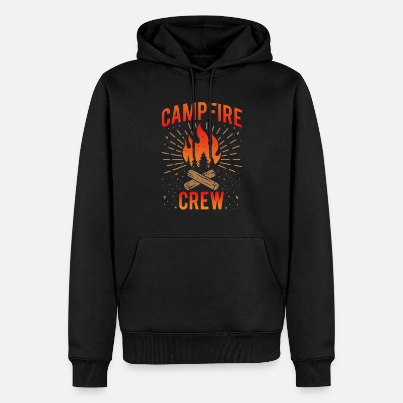 Campfire Crew Camper Camping - Männer Premium Bio Hoodie - Schwarz