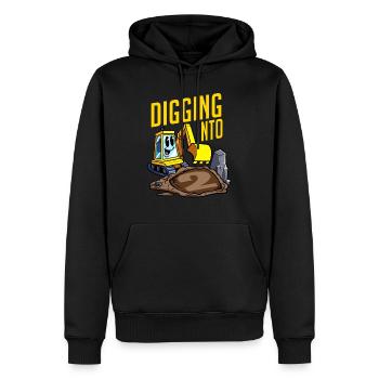Graben in 2 Geburtstagsparty Bagger - Männer Premium Bio Hoodie - Schwarz - Vorne - Nico (187cm)