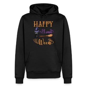 Happy Llamaween llama halloween funny costume boys - Sweat à capuche Premium bio Homme - noir - Devant - Nico (187cm)