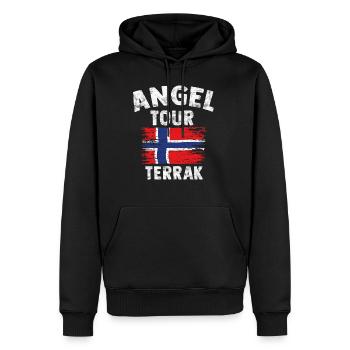 TERRAK - Angel Tour Norvège Personnalisable - Sweat à capuche Premium bio Homme - noir - Devant - Nico (187cm)
