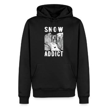 Skifahrer Skifahren Alpin Schnee süchtig Skifahren - Männer Premium Bio Hoodie - Schwarz - Vorne - Nico (187cm)