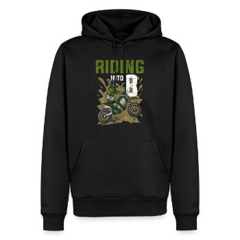 Fahren in 8 Dirt Bike Motocross Geburtstag - Männer Premium Bio Hoodie - Schwarz - Vorne - Nico (187cm)