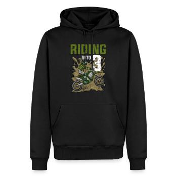 Fahren in 3 Dirt Bike Motocross Geburtstag - Männer Premium Bio Hoodie - Schwarz - Vorne - Nico (187cm)