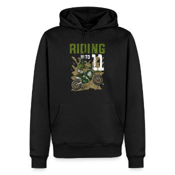 Riding Into11 Teen Dirt Bike Motocross Geburtstag - Männer Premium Bio Hoodie - Schwarz - Vorne - Nico (187cm)