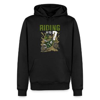 Fahren in 7 Dirt Bike Motocross Geburtstag - Männer Premium Bio Hoodie - Schwarz - Vorne - Nico (187cm)
