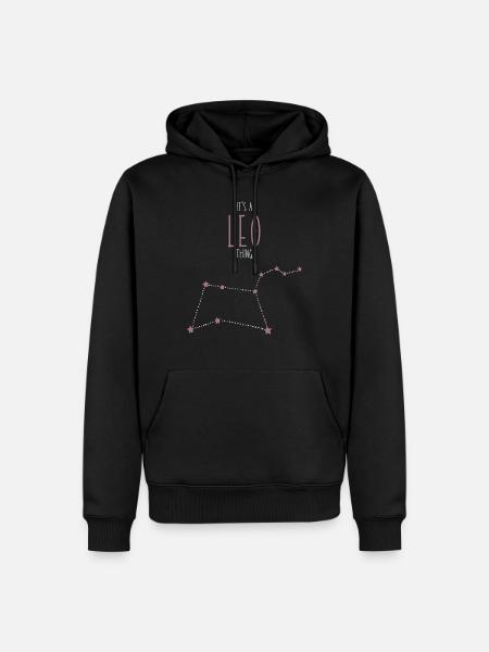 Leo Sternzeichen - Männer Premium Bio Hoodie - Schwarz