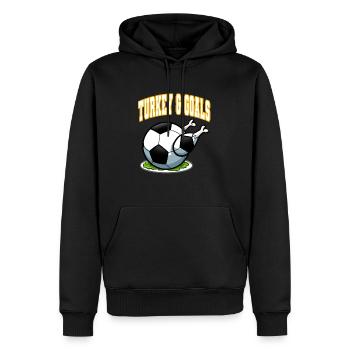 Thanksgiving Fußball Türkei und Tore - Männer Premium Bio Hoodie - Schwarz - Vorne - Nico (187cm)