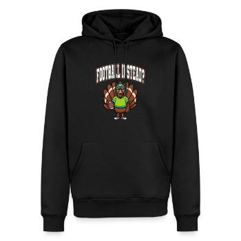 Thanksgiving Fußball Türkei Fußball stattdessen? - Männer Premium Bio Hoodie - Schwarz - Vorne - Nico (187cm)