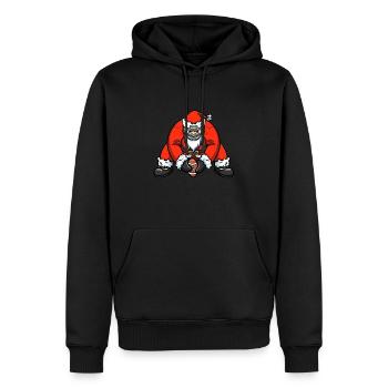 Christmas Santa Football Player - Men’s Premium Organic Hoodie - black - Front - Nico (187cm)