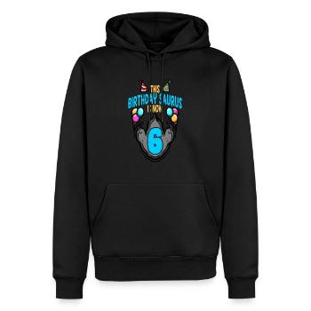 Ce Saurus est le 6e anniversaire de l'empreinte de dinosaure - Sweat à capuche Premium bio Homme - noir - Devant - Nico (187cm)