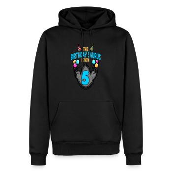 Ce Saurus est le 5e anniversaire de l'empreinte de dinosaure - Sweat à capuche Premium bio Homme - noir - Devant - Nico (187cm)