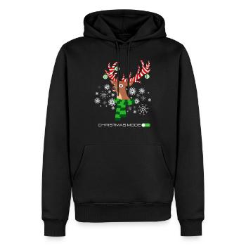 MODE NOËL SUR Renne avec bois de canne à sucre - Sweat à capuche Premium bio Homme - noir - Devant - Nico (187cm)