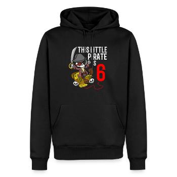 Squelette Ce petit pirate est 6ème anniversaire de pirate - Sweat à capuche Premium bio Homme - noir - Devant - Nico (187cm)