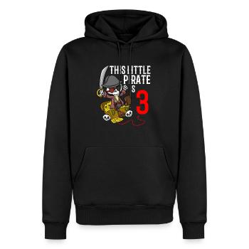 Squelette Ce petit pirate est 3ème anniversaire de pirate - Sweat à capuche Premium bio Homme - noir - Devant - Nico (187cm)