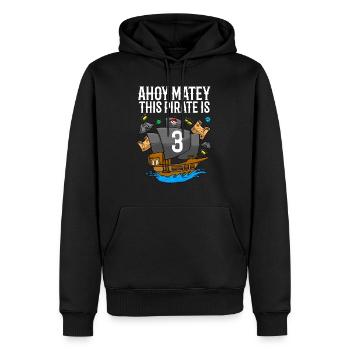 Ahoy Matey This Pirate Is 3rd Pirate Birthday - Men’s Premium Organic Hoodie - black - Front - Nico (187cm)