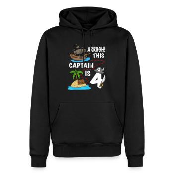 Arrggh! Ce capitaine est 4 Pirate anniversaire - Sweat à capuche Premium bio Homme - noir - Devant - Nico (187cm)