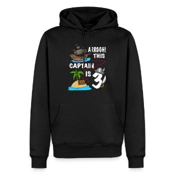 Arrggh! Ce capitaine est 3 Pirate anniversaire - Sweat à capuche Premium bio Homme - noir - Devant - Nico (187cm)