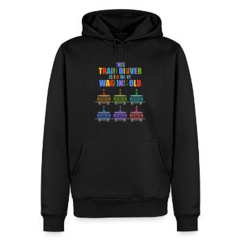 Zug Geburtstag 6 Kinder Zug Dampflokomotive Junge - Männer Premium Bio Hoodie - Schwarz - Vorne - Nico (187cm)