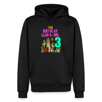 Lama Mädchen 3. Geburtstag Party Alpaka - Männer Premium Bio Hoodie - Schwarz - Vorne - Nico (187cm)
