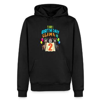 Lama Girl 2. Geburtstag Party Alpaka - Männer Premium Bio Hoodie - Schwarz - Vorne - Nico (187cm)