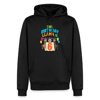 Lama Mädchen 6. Geburtstag Party Alpaka - Männer Premium Bio Hoodie - Schwarz - Vorne - Nico (187cm)