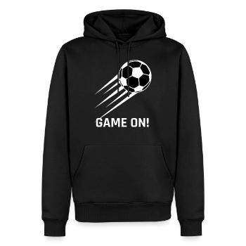 Football - Sweat à capuche Premium bio Homme - noir - Devant - Nico (187cm)