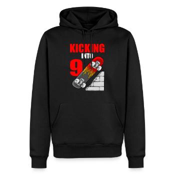Skateboard Geburtstag für Jungen 9. Geburtstag Skater - Männer Premium Bio Hoodie - Schwarz - Vorne - Nico (187cm)
