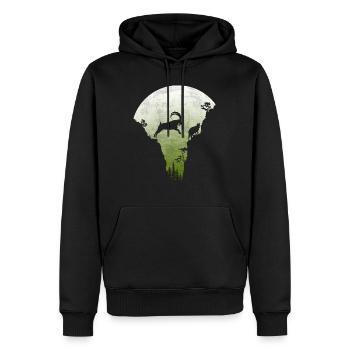 Springender Steinbock - Männer Premium Bio Hoodie - Schwarz - Vorne - Nico (187cm)