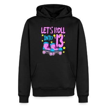 Roller Skate Birthday 13th Birthday Roller Skating - Men’s Premium Organic Hoodie - black - Front - Nico (187cm)
