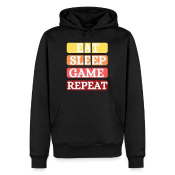 Eating / Sleeping / Gambling / Repeating - Men’s Premium Organic Hoodie - black - Front - Nico (187cm)