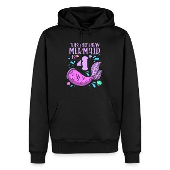 Mermaid Birthday For Girls 4th Birthday - Men’s Premium Organic Hoodie - black - Front - Nico (187cm)