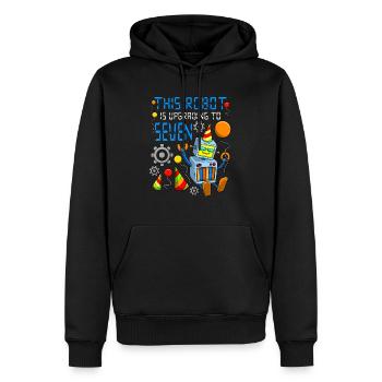 Roboter Geburtstag Outfit Junge 7. Roboter Geburtstagsfeier - Männer Premium Bio Hoodie - Schwarz - Vorne - Nico (187cm)