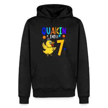 Duck Birthday Party Kids 7th Birthday Duck - Men’s Premium Organic Hoodie - black - Front - Nico (187cm)