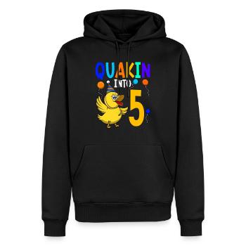 Duck Birthday Party Kids 5th Birthday Duck - Men’s Premium Organic Hoodie - black - Front - Nico (187cm)
