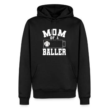 Baseball Mama einer Baller Softball Mama - Männer Premium Bio Hoodie - Schwarz - Vorne - Nico (187cm)