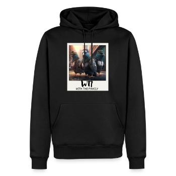 WTF - With The Family - Pigeon Gangsters - Sweat à capuche Premium bio Homme - noir - Devant - Nico (187cm)