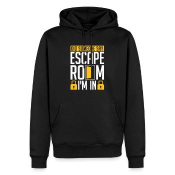 Escape Room Escape Room Lover Escaping - Men’s Premium Organic Hoodie - black - Front - Nico (187cm)