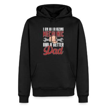 Mécanicien Hommes Papa Mécanicien automobile - Sweat à capuche Premium bio Homme - noir - Devant - Nico (187cm)