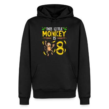 Monkey Birthday 8th Monkey Theme Party Enfants - Sweat à capuche Premium bio Homme - noir - Devant - Nico (187cm)