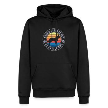 Fersenbesitzer leicht von Cattle Dog abgelenkt - Männer Premium Bio Hoodie - Schwarz - Vorne - Nico (187cm)